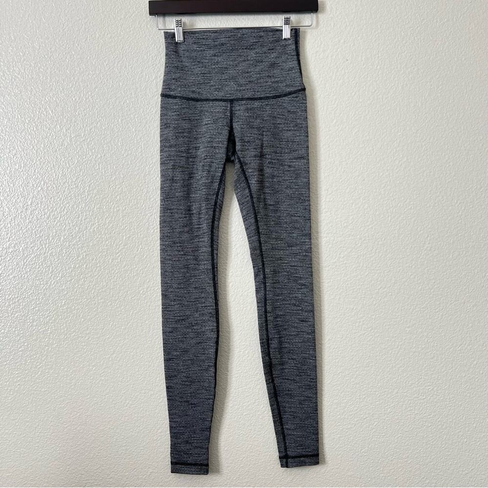 Lululemon Wunder Under Pant (Hi-Rise) Luon Variegated Knit Black Heathered Black